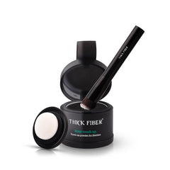 THICK FIBER front packaging showing compact and brush for quick touch ups