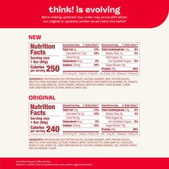think! bar close-up texture with peanuts and chocolate, satisfying crunchy bite