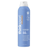 Thinksport front packaging showing SPF 50 protection and benefit