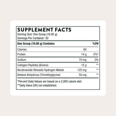 THORNE scoop with collagen powder closeup illustrating fine texture benefit