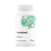 Thorne Rhodiola front label showing clean branding and supplement facts benefits