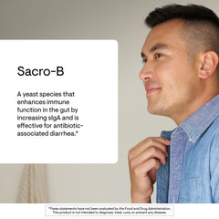 THORNE label detail displaying Saccharomyces boulardii potency and third-party certification benefit