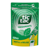 Tic Tac bulk bag front packaging showing brand and size for easy refill