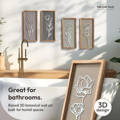 Tide and Tales panel held in hand demonstrating lightweight, easy-to-hang size