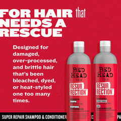 TIGI Bed Head Resurrection conditioner cream texture highlighting deep conditioning