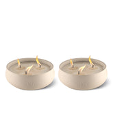 TIKI front view of concrete finish candle emphasizing stylish outdoor décor