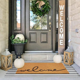 TIKIRUGI front-facing porch setup showing both mats and welcoming curb appeal