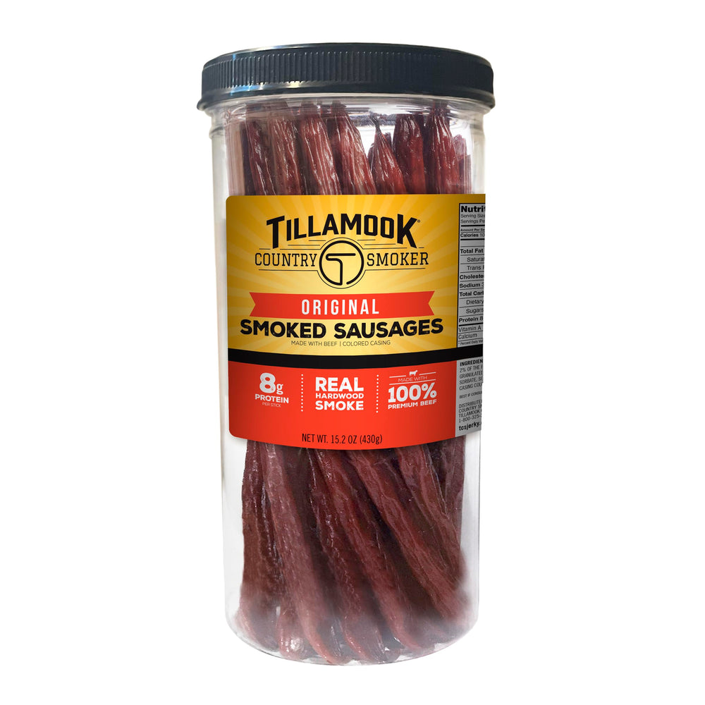 Tillamook Country Smoker front jar showing label and count, highlights convenience