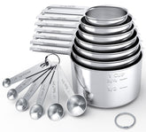 TILUCK front view of 13-piece stainless steel measuring set shows completeness and durability