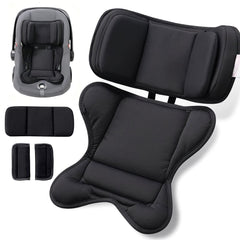 TinlyFinly front view of black infant insert showing full cushioning and contour benefit