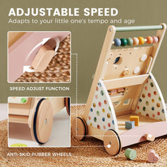 Tiny Land wheel and base detail showing rubber wheels that protect floors