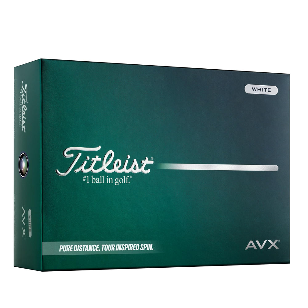 Titleist AVX front packaging showing premium ball design and performance