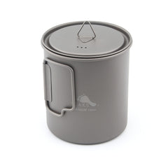 TOAKS pot front view showing compact shape and lightweight benefit