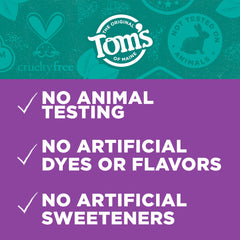 Tom's of Maine tube recycling flag and instructions for sustainability