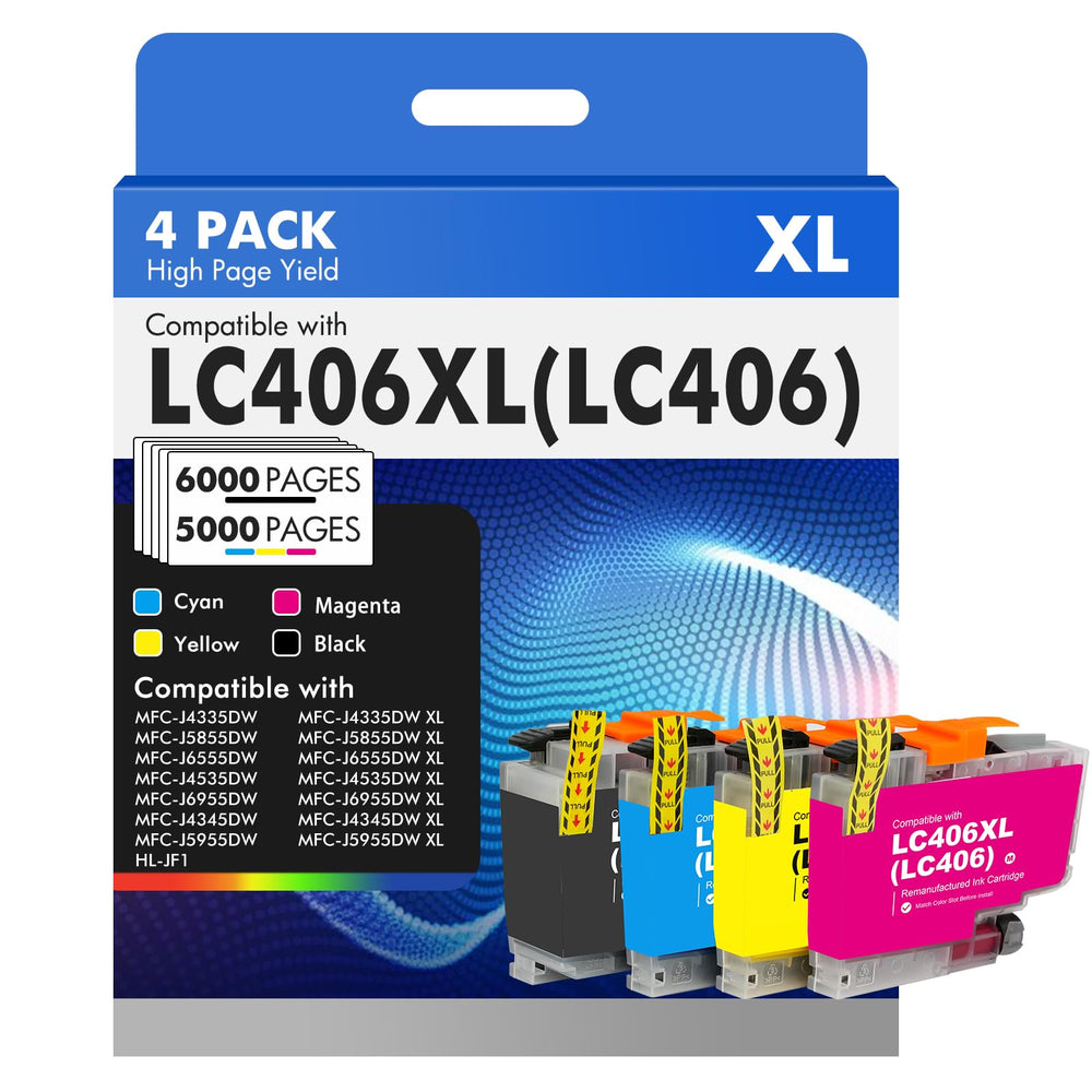 Toner H-Party front packaging showing LC406 4-pack and value benefit