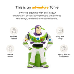 Tonies Buzz Lightyear on a Toniebox demonstrating instant play benefit