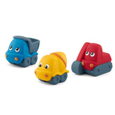 Tonies construction set front packaging showing all three soft figures and contents benefit: easy selection