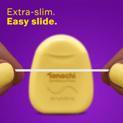 Tonochi close-up of flat ribbon texture, shows smooth glide benefit