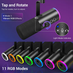 TONOR RGB lighting glowing to set gaming mood and customizable atmosphere benefit