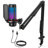 TONOR TC310+ front view showing microphone and RGB lighting benefit clear visuals