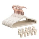 Tonswachic front view of 30-pack beige hangers showing neat storage benefit