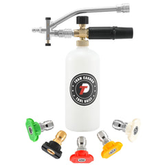 Tool Daily foam cannon front view showing bottle and lance for easy foaming