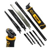 TOOLAN front view of saw kit showing blades and case, highlights portability