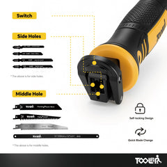 TOOLAN ergonomic TPR handle close-up showing non-slip texture for comfort