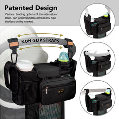 TOPDesign non-slip Velcro hooks attached providing secure stroller fastening