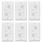 TOPGREENER front view of dual-load dimmer showing sleek white finish and benefit of discreet control