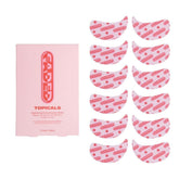 Topicals front packaging showing set of six masks and clear benefit