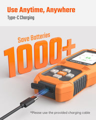 TOPTES CT-580 display lit in darkness with flashlight aiding inspection