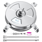 TOR front view of 14-inch surface cleaner showing robust build and efficient coverage