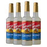 Torani coconut front packaging showing bottle and label, showcases brand quality