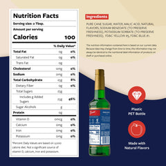 Torani pump close-up on bottle, precise portion control and mess-free dispensing