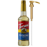 Torani pistachio front bottle showing full 25.4 fl oz packaging and brand clarity