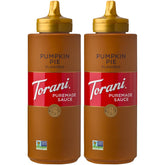 Torani bottle front packaging showing pumpkin pie flavor and label benefits