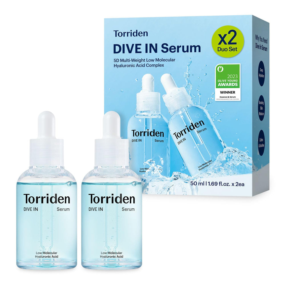 Torriden front bottle shot showing sleek label and clear hydrating serum benefit