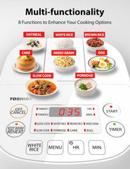 TOSHIBA control panel LED display offering easy one-touch programming convenience