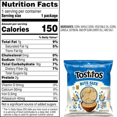 Tostitos single 1oz bag open showing portion control benefit