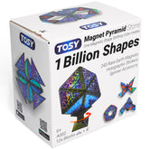 TOSY cube front packaging showing holographic design and contents benefit: clear product view
