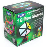 TOSY front view of glowing holographic magnetic cube showcasing vivid design and play appeal