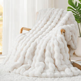 Touchat front view cream white throw showing elegant drape and decor appeal