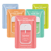 Touchland front packaging showing the five travel mists for quick access
