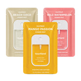 Touchland front packaging showing trio set for easy travel convenience