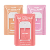 Touchland Juicy Trio packaging showing three travel bottles for convenience