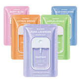 Touchland front packaging showing all five travel-size sprays and colorful labels for easy selection