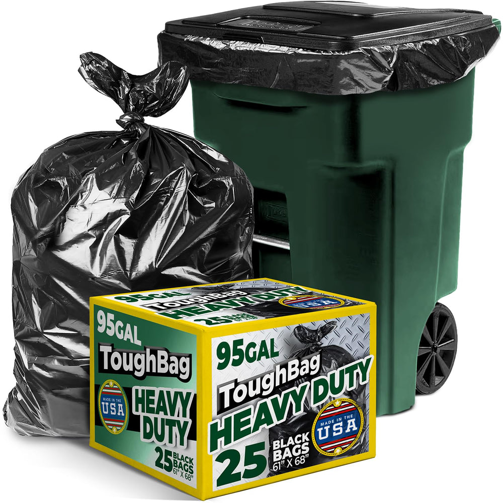 ToughBag front box packaging showing 25-count and size benefits