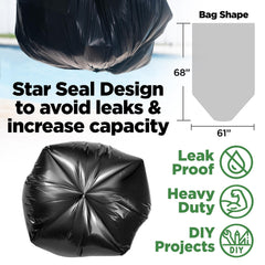 ToughBag open bag laid flat highlighting large 61x68-inch capacity