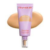 Tower 28 front packaging showing SPF 30 tinted sunscreen foundation benefits